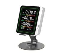 Yarryuter Monitor de Calidad del Aire Interior, Monitor de CO2, Temperatura y Detector de Formaldehído TVOC para Habitaciones y Tiendas de Cultivo con Soporte