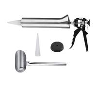 Yarryuter Pistola de Lechada de Acero Inoxidable con 2 Boquillas, Pistola de Calafateo Manual para Calafateo de Baldosas y Cemento