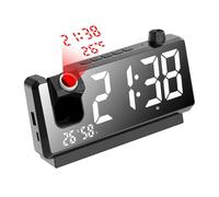 Yarryuter Reloj Despertador con Proyección, Pantalla LED HD, Relojes Proyección Inteligentes para Dormitorio, Reloj Digital Giratorio 180 Grados, Proyector B