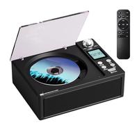 Yarryuter Reproductor de CD Retro Portátil con Bluetooth, Altavoces Duales, Calidad de Sonido de Alta Fidelidad, Compatible con USB/Tarjeta TF/Reproductor de CD con Altavoz FM A