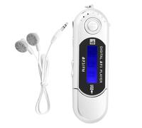 Yarryuter Reproductor MP3 con Auricular 8GB, Reproductor de MúSica MP3 USB PortáTil con Pantalla LCD Radio FM para Caminar Correr (Plata)