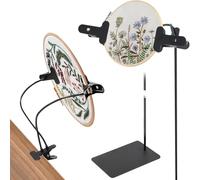 Yarryuter Soporte de Suelo para Bordado A Mano, Bastidor de Bordado A Mano, Clip de Suelo Extraíble Ajustable Negro para Escritorio para Bordado A Mano