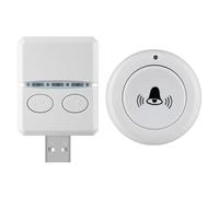 Yarryuter Timbre Inalámbrico 433Mhz 150M 30 Música USB Receptor de Timbre de Puerta Control Remoto Único para Llamadas de Emergencia en Casa Escuela