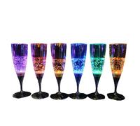 Yarryuter Vaso Luminoso para Bar KTV, 6 Unidades, para Cóctel, de Plástico Apto para Uso Alimentario, con Luz LED y Batería.