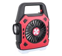 Yarryuter Ventilador de Camping Portátil con Luz, Linterna Multifuncional para Exteriores, Carga USB, Luz Colgante para Tienda de Campaña, Color Rojo