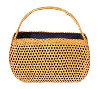 Yarryuter Women Bolsas De Bambú Bohemio Mujer Verano Playa Bolso Señora Vintage Ratán De Punto Bolsa Hecha a Mano Tejida Cesta Tote Tote