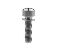 Yaruijia Tornillo de titanio M5x16 18 20mm Ti Hex Tornillos con arandela para vástago de bicicleta (M5x16mm, titanio)