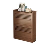 YARUQN Armario Zapatero Estrecho De Bambú, Mueble Zapatero con 2/3 Puertas Abatibles, Zapateros Estrechos Y Altos para Pasillo De Casa, Dormitorio Y Recibidor, Ancho 17cm