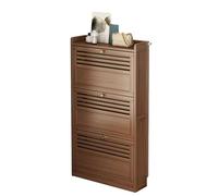 YARUQN Armario Zapatero Estrecho De Bambú, Mueble Zapatero con 2/3 Puertas Abatibles, Zapateros Estrechos Y Altos para Pasillo De Casa, Dormitorio Y Recibidor, Ancho 17cm