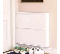 YARUQN Zapatero de metal delgado montado en la pared, blanco, almacenamiento de entrada con cajones abatibles, diseño que ahorra espacio, 508 x 122 x 700 mm, zapato moderno