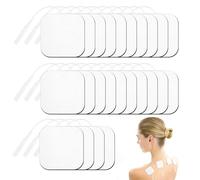 YARVPUV 24 almohadillas de electrodo TENS EMS, 5 x 5 cm, electrodos reutilizables para aparatos de electroestimulación y entrenador EMS, ideal para aliviar dolores musculares, de espalda y