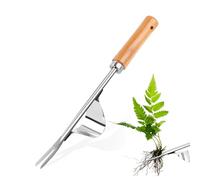 YARVPUV Extractor de Malas Hierbas Manual Acero Inoxidable Ultraresistente con Mango de Madera Ergonómico, Herramienta Jardinera Manual Ideal para Deshierbe, Trasplante y Airear la Tierra