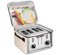 YARWO Cubierta para tostadora de 4 rebanadas con parte inferior y ventana visible, cubierta para tostadora compatible con Cuisinart/BLACK+DECKER 4 ranuras anchas, bolsa grande para máquina de pan con