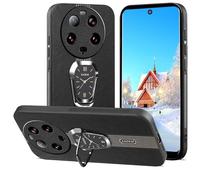 Yarxiawin Compatible con Xiaomi 14 Ultra 5G, funda de piel y silicona, patrón magnético, soporte de anillo estético, funda para teléfono móvil Xiaomi 14 Ultra con soporte, anillo protector antigolpes