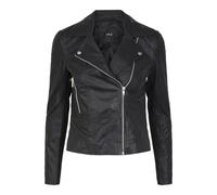 YAS Chaqueta de Motorista Femenina Yassophie de Piel, Negro, S