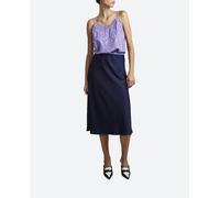Yas Falda larga lisa midi tiro medio. Azul marino 40 (L)