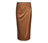 Yas Falda midi satinada. Marrón 40 (L)