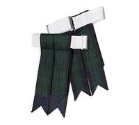 YAS Kilt Flashes para hombres con ajustadores de hebilla pesados, calcetines lisos y tartán, destellos de falda escocesa/liga de lana acrílica puntiaguda, Reloj Negro, Taille unique