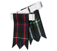 YAS Kilt Flashes para hombres con ajustadores de hebilla pesados, calcetines lisos y tartán, destellos de falda escocesa/liga de lana acrílica puntiaguda, Mackenzie, Taille unique