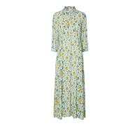 YAS Vestido camisero 'YASSavanna' azul cielo / amarillo / oliva 38 EUR