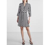 YAS Savanna-Camiseta Corta 3/4, diseño de Noos Vestido, Star White/Stripes:w. Black Stripes, M Mujeres