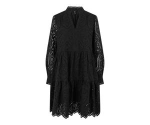 YAS Vestido Corto Yasholi LS S. Noos para Mujer, Negro, S
