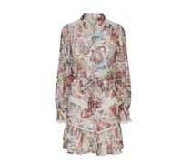 Yas Yas - Vestido corto bordado. Melocotón Talla 38