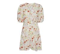 Yas Yas - Vestido corto cruzado flores. Blanco Talla 36