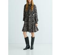 Yas Yas - Vestido corto volantes. Marrón Talla 42