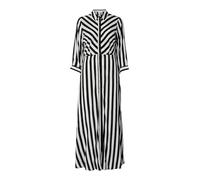 YAS Yassavanna - Vestido Largo para Mujer, Negro/Rayas: Rayas Blancas, XL