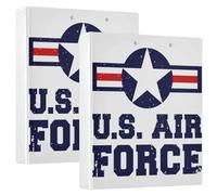 Yasala Carpeta de anillas en D del 4 de julio, estrella de la Fuerza Aérea de Estados Unidos, carpeta de oficina de 1-1/2 pulgadas para papel tamaño carta