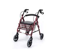 YAsao Andador con Andador con Asiento y Ruedas, Andador con Andador Plegable de 4 Ruedas Marco de Aluminio Resistente para Frenos Bloqueables Manijas ergonómicas Interesante
