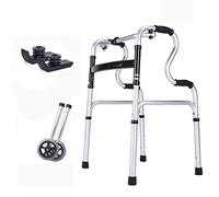YAsao Andador de 2 Ruedas para Exteriores, pasamanos para discapacitados con Ruedas, Andador de Aluminio Ligero Plegable para fácil Almacenamiento y Ahorro de Espacio (Color: Blanco)