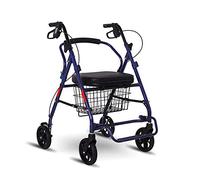 YAsao Andador portátil, Carrito de Compras Plegable, Andador, Ayuda para Caminar, Carrito de Cuatro Ruedas con Asiento Acolchado y Cesta para Personas Mayores