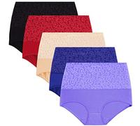 YaShaer Bragas Mujer Calzoncillos de algodón de Cintura Alta para Mujer con Control de Abdomen, Calzoncillos de recuperación de sección C, Paquete de 5