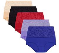 YaShaer Bragas Mujer Calzoncillos de algodón de Cintura Alta para Mujer con Control de Abdomen, Calzoncillos de recuperación de sección C, Paquete de 5 (Multicolore 03, XX-Large)