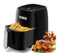 YASHE 4,2L Freidora Aire con Pantalla Táctil LED de Vidrio Templado, 1500W Sin Aceite Air Fryer 6 Programas Automáticos, Temperatura y Tiempo Ajustables, Cesta Antiadherente Apta para Lavavajillas