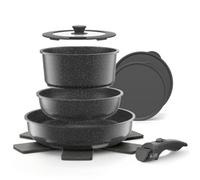 YASHE Batería de Cocina 9 Piezas, Antiadherente para Inducción y Horno