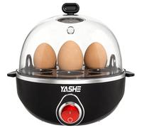 YASHE Cocedor de huevos, 7 huevos duros, a la plancha y pasados por agua, Incluye vaso medidor, bandeja y tapa libres de BPA, Apagado automático, Apagado automático