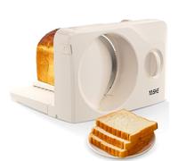 YASHE Cortador de alimentos eléctrico plegable, cortador de carne de 180 W con hoja dentada de acero inoxidable de 17 cm, grosor ajustable de 0 a 15 mm, compacto y fácil de limpiar para carne, queso