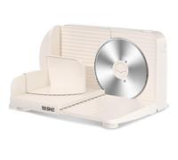 YASHE Cortadora De Fiambre Plegable, Cortafiambres Eléctrico 180W Con Hoja Dentada De 17 Cm, Grosor Ajustable 0-15 Mm, Fácil De Limpiar Y Diseño Seguro Para Carne, Queso, Pan, Verduras