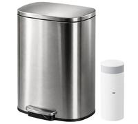 YASHE Cubo de Basura Cocina 50L, Gran Cubo Basura con 20 Bolsas, Pedal, Cierre Suave y Fácil de Limpiar