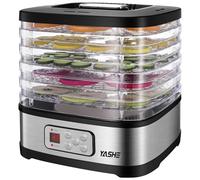 YASHE Deshidratador De Alimentos Con Pantalla LED, Temperatura Ajustable 35-70 °C & Temporizador 72H, 5 Bandejas Apilables Sin BPA, Flujo De Aire 360° Para Frutas, Verduras Y Jerky, 240W