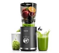 YASHE Extractor de Zumos Lento 300W, Boca 148 mm para Frutas y Verduras Enteras, con Función Marcha Atrás, Motor Silencioso, Sin BPA, Fácil Limpieza
