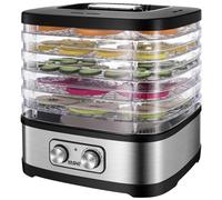 YASHE GGJ-261A Deshidratador de Alimentos, 5 Bandejas Ajustables en Altura, Control de Temperatura 35-70°C, Deshidratador de Frutas y Verduras de 240 Vatios, Sin BPA