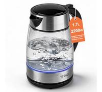 YASHE Hervidor Agua Eléctrico 1,7L 2200W De Vidrio Rápido