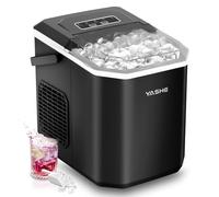 YASHE Máquina de Hielo de Encimera - Cubitos en Forma de Bala en 2 Tamaños, 9 Cubitos en Solo 6 Minutos, Hasta 12 kg de Hielo al Día, Portátil y Autolimpiante con Asa - Ideal para Cocina y Camping