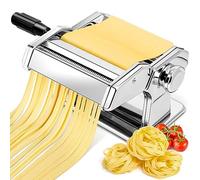 YASHE Máquina de Pasta, Manual Pasta Maker, 7 Grosor Ajustable, 2 Cortador de Masa de Ancho, Acero Inoxidable, Fideos Caseros Bola de Masa Espaguetis