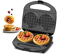 YASHE Mini gofrera doble, gofrera para niños, placa doble antiadherente, ideal para desayunos, fiestas familiares, cumpleaños, Pascua y Navidad