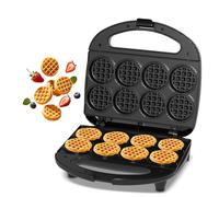YASHE Mini Gofrera para 8 Gofres de 5 cm, Placas Antiadherentes, Compacta | Fácil de limpiar, ideal para desayunos familiares, fiestas y pequeños aperitivos